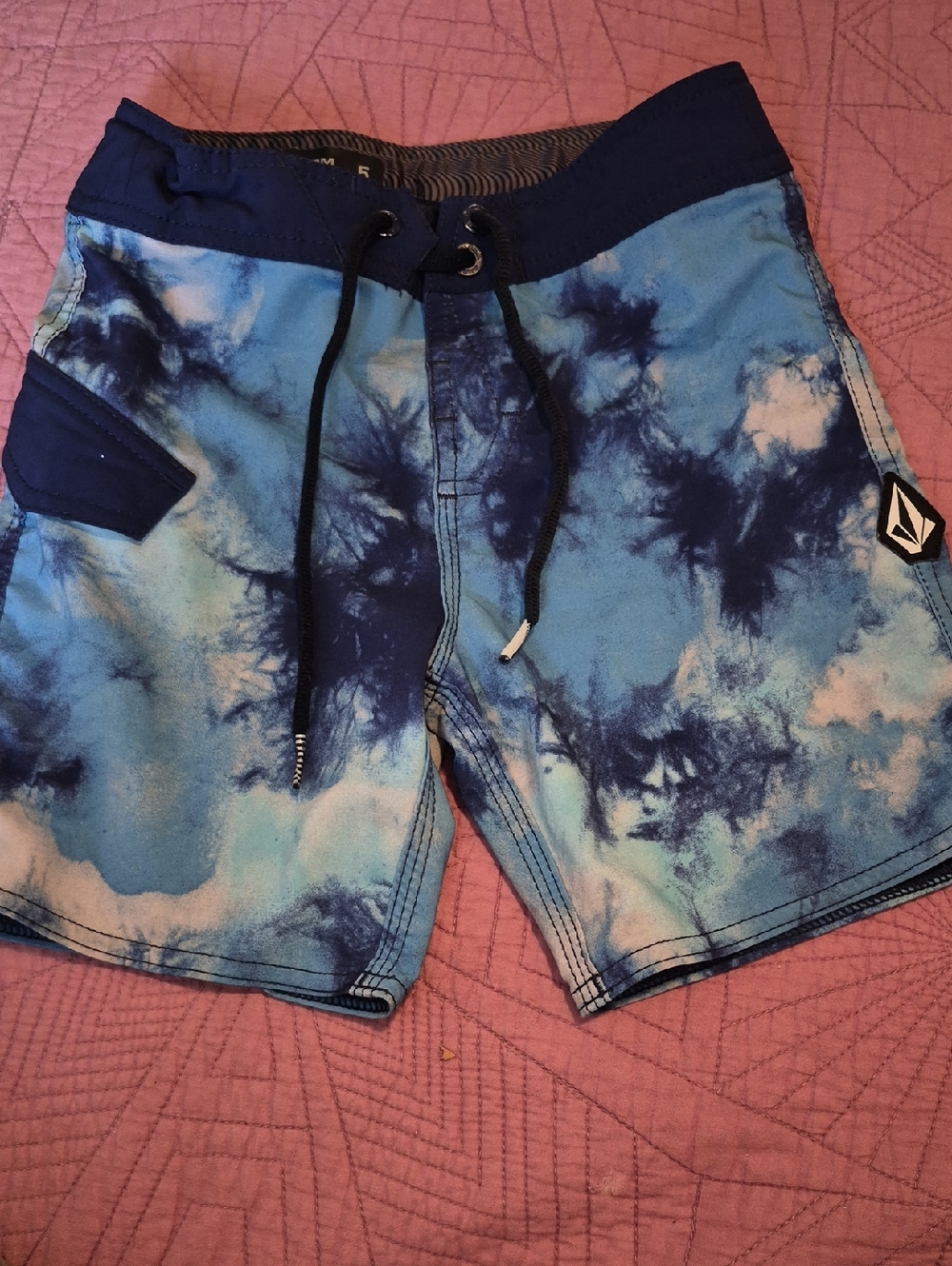 Volcom Boys Blue Tie-Dye Athletic Boardshorts